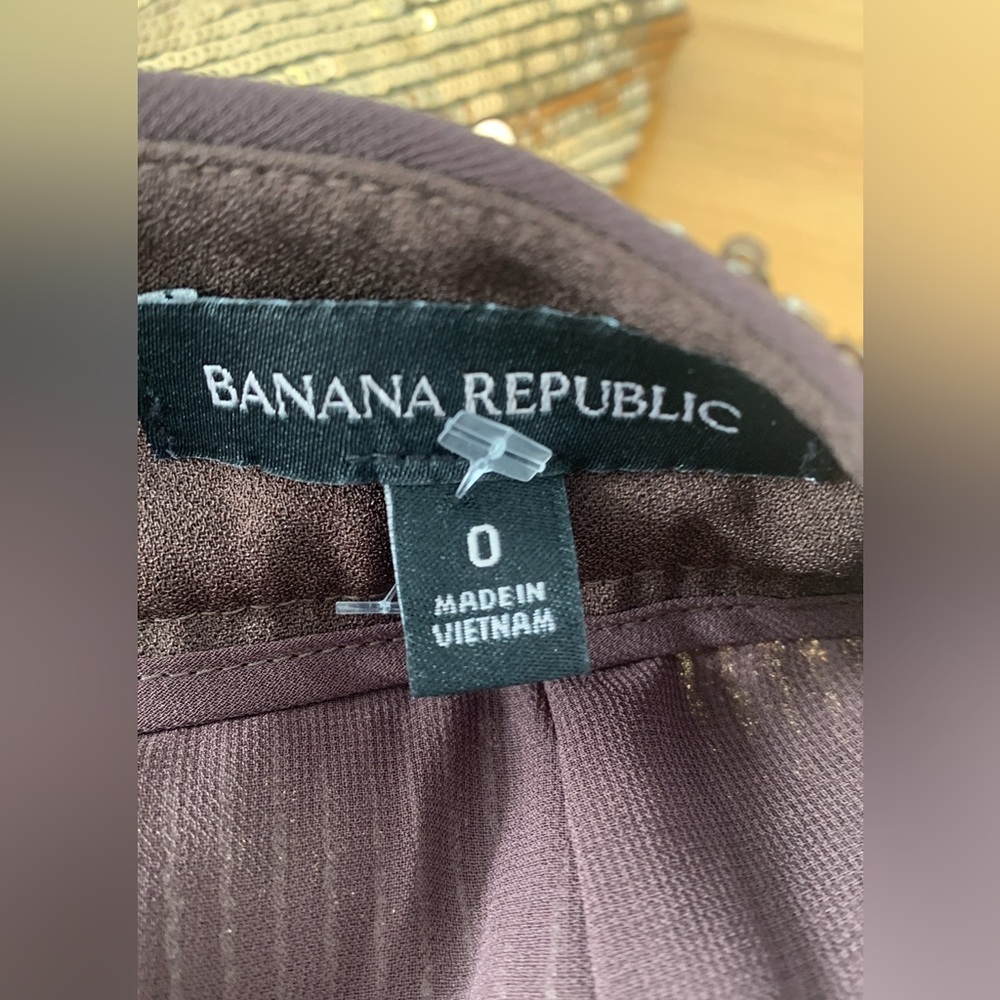 Banana Republic Wms Sz 0 Straight Leg Gold Sequin Holiday Party Pants Lined EUC - Picture 3 of 12
